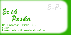 erik paska business card